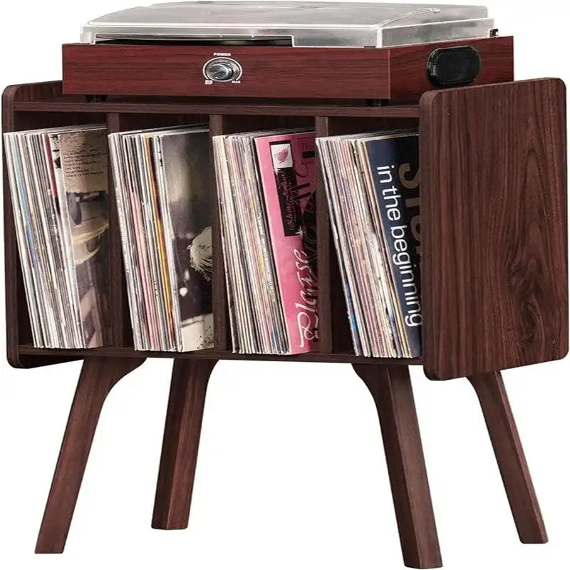 Meuble pour platine vinyle 4 cubes – Noyer/Noir/Marron/Naturel/Blanc, Simple