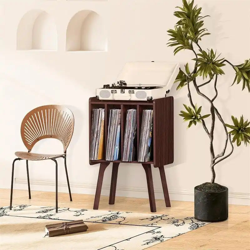 Meuble pour platine vinyle 4 cubes – Noyer/Noir/Marron/Naturel/Blanc, Simple