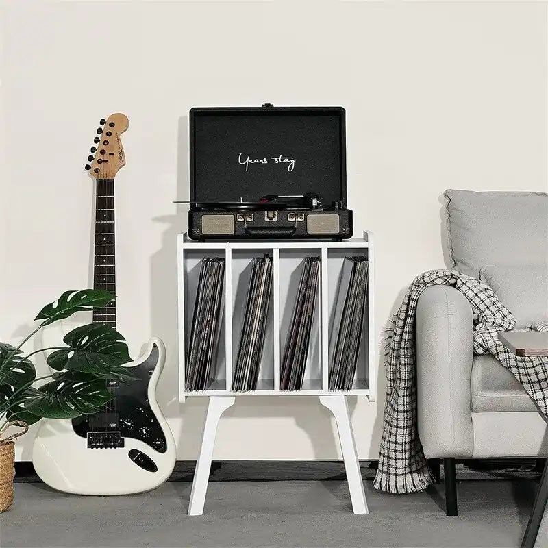 Meuble pour platine vinyle 4 cubes – Noyer/Noir/Marron/Naturel/Blanc, Simple