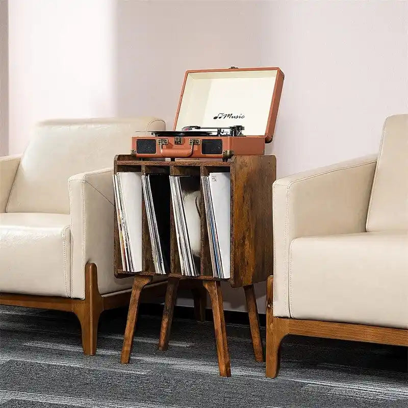 Meuble pour platine vinyle 4 cubes – Noyer/Noir/Marron/Naturel/Blanc, Simple
