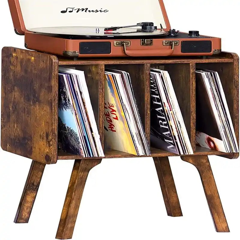 Meuble pour platine vinyle 4 cubes – Noyer/Noir/Marron/Naturel/Blanc, Simple
