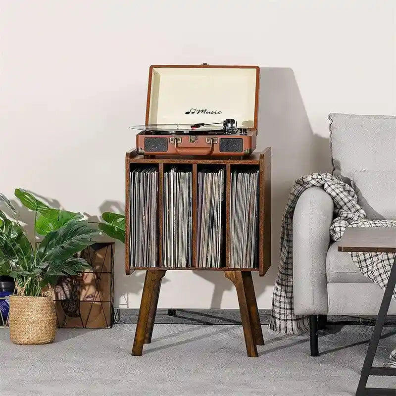 Meuble pour platine vinyle 4 cubes – Noyer/Noir/Marron/Naturel/Blanc, Simple