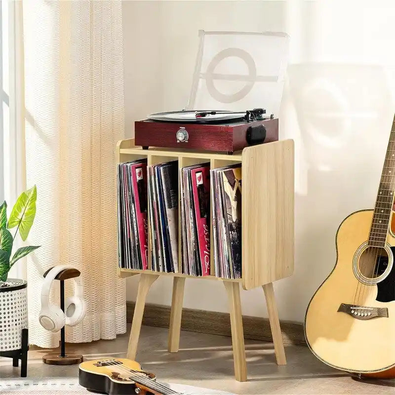 Meuble pour platine vinyle 4 cubes – Noyer/Noir/Marron/Naturel/Blanc, Simple