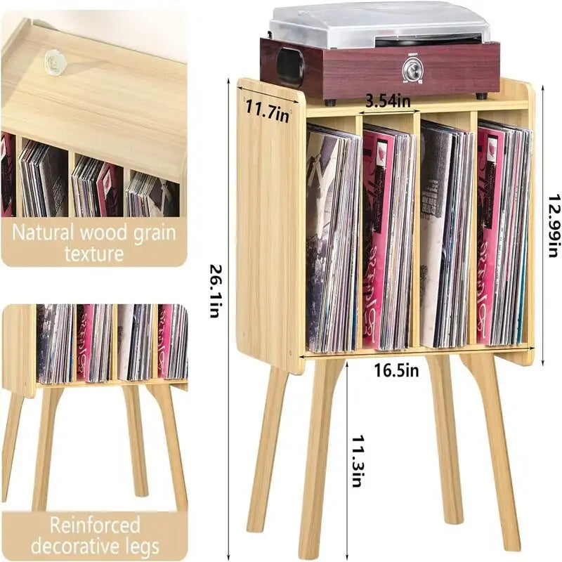 Meuble pour platine vinyle 4 cubes – Noyer/Noir/Marron/Naturel/Blanc, Simple