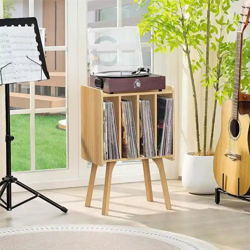 Meuble pour platine vinyle 4 cubes – Noyer/Noir/Marron/Naturel/Blanc, Simple