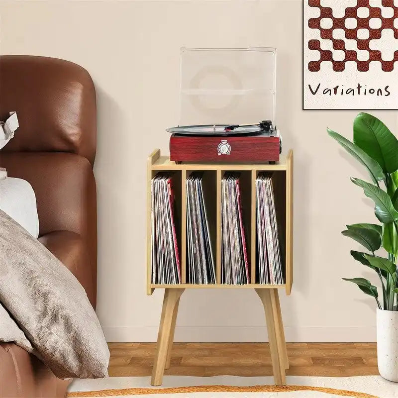 Meuble pour platine vinyle 4 cubes – Noyer/Noir/Marron/Naturel/Blanc, Simple
