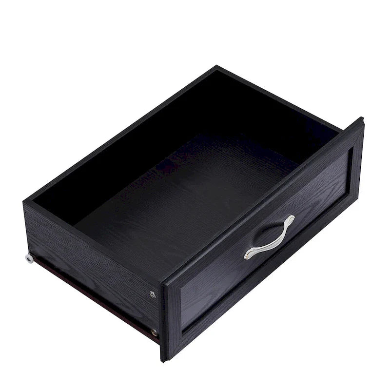 Commode noire et blanche à 9 tiroirs, style porte de grange