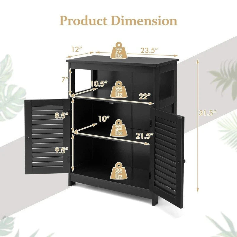 Armoire de rangement à persiennes Blanche / Grise / Noire, assemblage par 1 personne