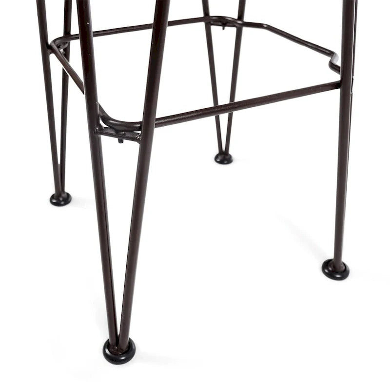 Tabourets de bar d'extérieur 30" - Lot de 2, Gris/Naturel/Marron, Style Ferme Industrielle, Bois d'Acacia & Fer